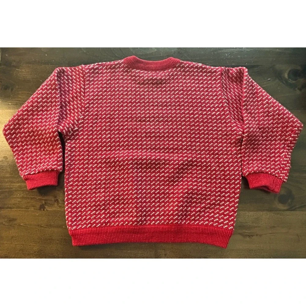 Vintage 90s LL Bean Wool Birdseye Sweater XL Made In Norway Chunky Nordic Cabin